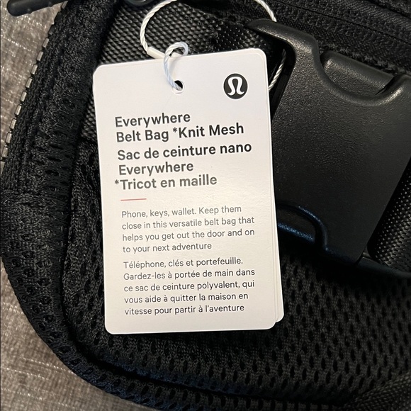 lululemon athletica Black Knit Mesh Belt Bag NEW - Picture 4 of 5